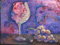 Impression painting of wine glass