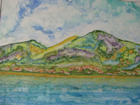 Painting of mountain scene
