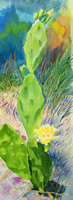 painting of a catus blooming