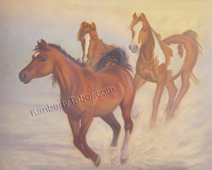 Painting of horse galloping for fun
