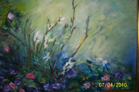 Painting of flowers with twigs