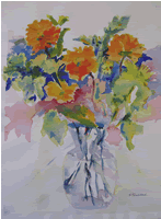 Painting of a bouquet of flowers