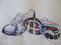 Painting of old sneakers